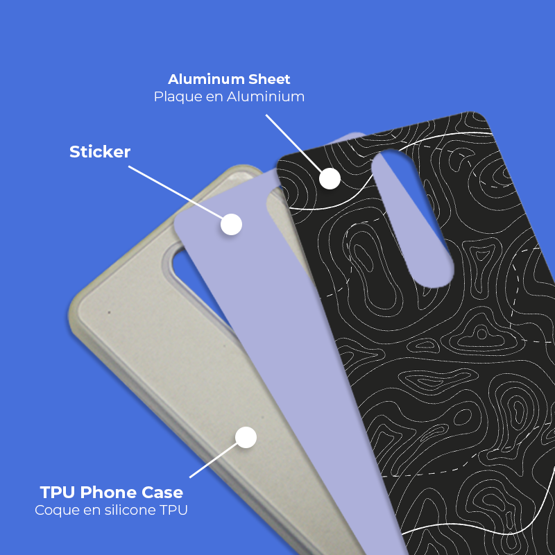 Coque sublimation 2D TPU pour Xiaomi Redmi K50 Ultra. La plaque arrière en aluminium dédiée à la sublimation permet la personnalisation de la coque